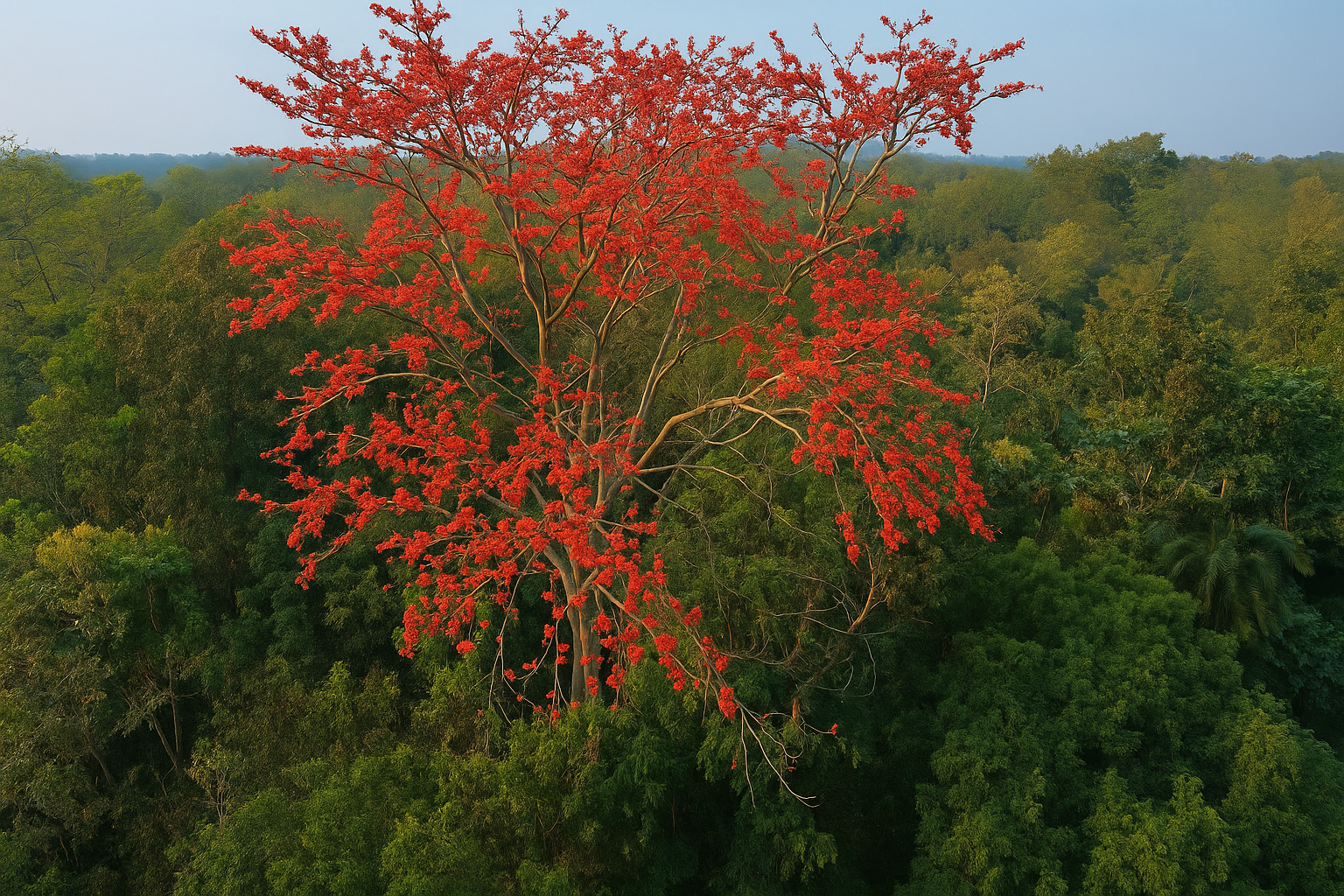 শিমুল তুলা গাছে লাল আগুন প্রকৃতির ভালোবাসার বার্তা